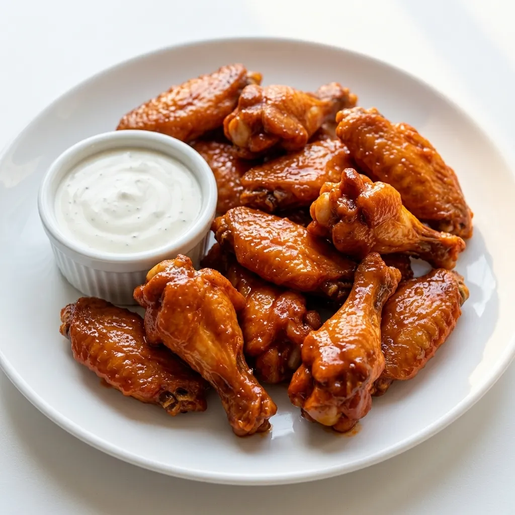 Glazed chicken wings with a creamy dip at Samra's Pizza in NW Calgary